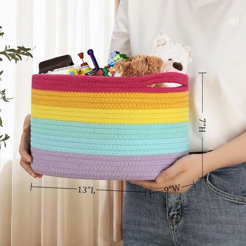 Woven Storage Basket, Cotton Rope Baskets for Organizing Craft Supplies, Clothes, Toy Storage Organizer to Keep Handy, Set of 3 in Saudi Arabia