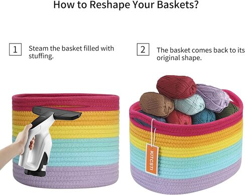 Woven Storage Basket, Cotton Rope Baskets for Organizing Craft Supplies, Clothes, Toy Storage Organizer to Keep Handy, Set of 3 in Saudi Arabia