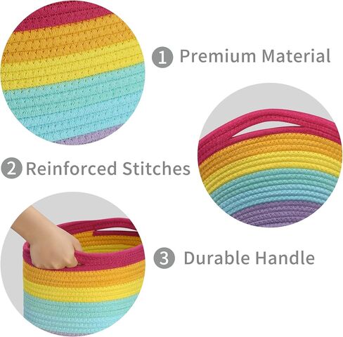 Woven Storage Basket, Cotton Rope Baskets for Organizing Craft Supplies, Clothes, Toy Storage Organizer to Keep Handy, Set of 3 in Saudi Arabia