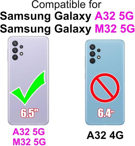 Designed for Samsung Galaxy A32 5G Case Wallet,Women Flip Folio Cover with Embossed PU Leather Stand Credit Card Holders Slots Wrist Strap Phone Case for Samsung A32 5G 6.5 Inch (Black Cube) in Kuwait