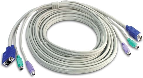 كابل TRENDnet PS2 VGA Combo KVM ذكر إلى ذكر، 15 قدمًا، متصل بمفاتيح TRENDnet KVM ولوحة المفاتيح والفأرة: PS/2 نوع Mini Din 6-pin. الشاشة: نوع HDDB ذو 15 سنًا، TK-C15 in Saudi Arabia