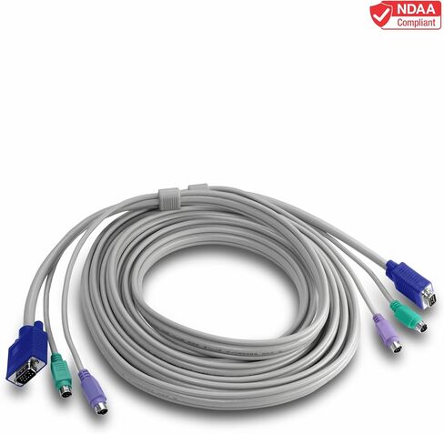 كابل TRENDnet PS2 VGA Combo KVM ذكر إلى ذكر، 15 قدمًا، متصل بمفاتيح TRENDnet KVM ولوحة المفاتيح والفأرة: PS/2 نوع Mini Din 6-pin. الشاشة: نوع HDDB ذو 15 سنًا، TK-C15 in Saudi Arabia