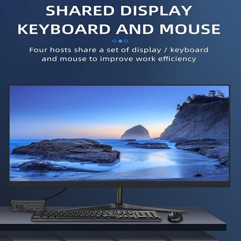 محول 4K HDMI KVM 4 في 1 مخرج، BolAAzuL KVM USB HDMI 2.0 محدد محول 4 منافذ 4K@60 هرتز KVM Switch Box HDR، HDCP 2.2 لأجهزة الكمبيوتر المحمول، الكمبيوتر الشخصي، Xbox HDTV، 4 أجهزة كمبيوتر تشارك 1 ماوس لوحة مفاتيح وشاشة عالية الدقة in Kuwait