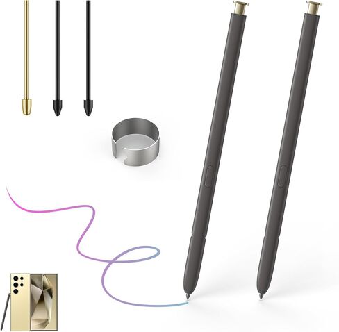 Galaxy S24 Ultra Stylus Replacement for Samsung Galaxy S24 Ultra 5G S Pen, Galaxy S24 Ultra S Pen without Bluetooth + Tweezer + Metal Nibs (Dark Gray) in Saudi Arabia