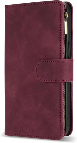 ZZXX for Samsung Galaxy S24 Wallet Case with RFID Blocking Card Slot PU Leather Zipper Flip Folio with Strap Kickstand Protective Cover for Samsung Galaxy S24 Case Wallet(Black-6.2 inch) in Saudi Arabia