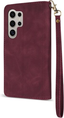 ZZXX for Samsung Galaxy S24 Wallet Case with RFID Blocking Card Slot PU Leather Zipper Flip Folio with Strap Kickstand Protective Cover for Samsung Galaxy S24 Case Wallet(Black-6.2 inch) in Saudi Arabia