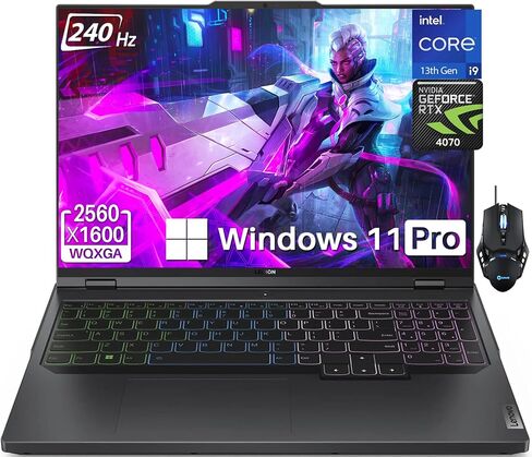 كمبيوتر محمول للألعاب Lenovo 2024 الأحدث Legion Pro 5i، شاشة WQXGA 240 هرتز مقاس 16 بوصة، Intel 24-Core i9-13900HX، ذاكرة الوصول العشوائي DDR5 سعة 64 جيجابايت، SSD 2 تيرابايت، NVIDIA GeForce RTX 4070، لوحة مفاتيح RGB بإضاءة خلفية، HDMI، Wi-Fi 6، Windows 1 in Saudi Arabia