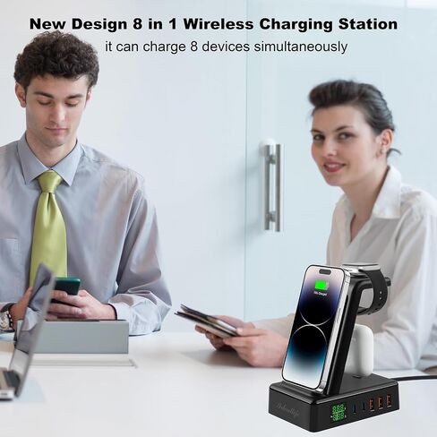 Wireless Charger with Indicator Light, Fast Wireless Charging Pad with Built-in USB-C Cable, Qi-Certified 10W Max Compatible with iPhone AirPods Samsung Galaxy Huawei anf More in Saudi Arabia