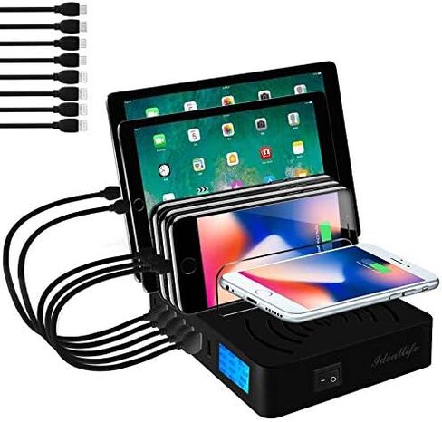 Wireless Charger with Indicator Light, Fast Wireless Charging Pad with Built-in USB-C Cable, Qi-Certified 10W Max Compatible with iPhone AirPods Samsung Galaxy Huawei anf More in Saudi Arabia