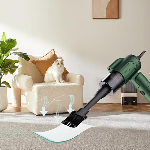 منفضة هواء لاسلكية، منفضة هواء مضغوطة كهربائية ومكنسة كهربائية 2 في 1، منفاخ هواء محمول سريع الشحن - يحل محل علب الهواء المضغوط، للوحة مفاتيح الكمبيوتر، السيارة، بيت الحيوانات الأليفة in Kuwait