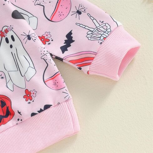FIOMVA Baby Girl Halloween Outfit Toddler Sweatshirt Pants 2pcs Set Cute Pumpkin Spooky Print Infant Fall Winter Clothes in Saudi Arabia