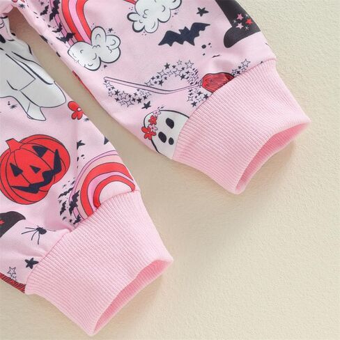 FIOMVA Baby Girl Halloween Outfit Toddler Sweatshirt Pants 2pcs Set Cute Pumpkin Spooky Print Infant Fall Winter Clothes in Saudi Arabia