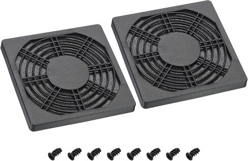 PATIKIL 110mm Cooling Fan Filter with Screw, 2 Pack ABS Ventilator Grill Protector Guard for Fan Protective Cover DIY, Black in Saudi Arabia