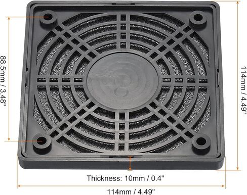 PATIKIL 110mm Cooling Fan Filter with Screw, 2 Pack ABS Ventilator Grill Protector Guard for Fan Protective Cover DIY, Black in Saudi Arabia