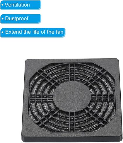 PATIKIL 110mm Cooling Fan Filter with Screw, 2 Pack ABS Ventilator Grill Protector Guard for Fan Protective Cover DIY, Black in Saudi Arabia