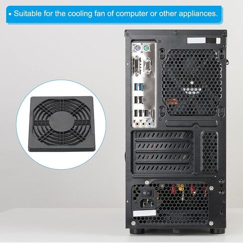 PATIKIL 110mm Cooling Fan Filter with Screw, 2 Pack ABS Ventilator Grill Protector Guard for Fan Protective Cover DIY, Black in Saudi Arabia