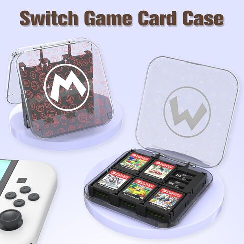 pdobq Switch Game Crad Case for Nintendo Switch, 12 Game Card Slot Switch Cartridge Case for Switch Oled Game Card and SD Card, Portable Switch Game Card Storage Holder for Nintendo Accessories in Kuwait