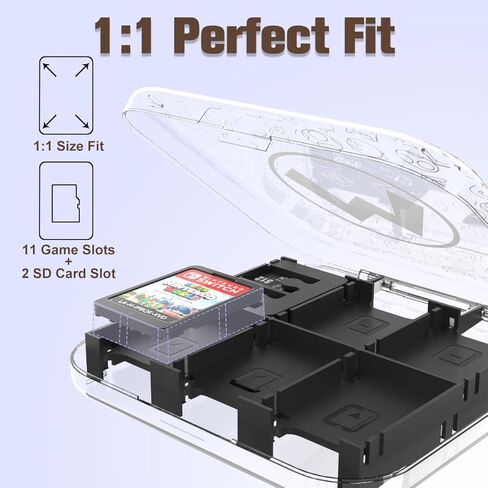 pdobq Switch Game Crad Case for Nintendo Switch, 12 Game Card Slot Switch Cartridge Case for Switch Oled Game Card and SD Card, Portable Switch Game Card Storage Holder for Nintendo Accessories in Kuwait