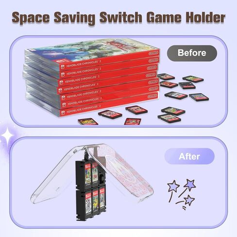 pdobq Switch Game Crad Case for Nintendo Switch, 12 Game Card Slot Switch Cartridge Case for Switch Oled Game Card and SD Card, Portable Switch Game Card Storage Holder for Nintendo Accessories in Kuwait