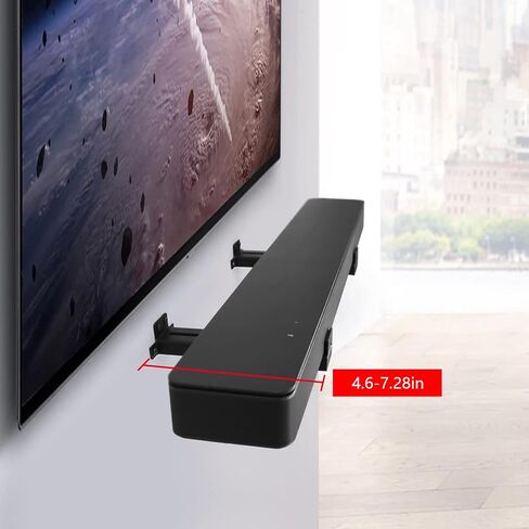 حامل مكبر الصوت العالمي، عمق قابل للتعديل 4.6-7.28 بوصة لهاتف Samsung LG JBL Sony Vizio Yamaha TCL Klipsch Monoprice Bose Polk Audio Panasonic Sonos والمزيد من شريط الصوت in Saudi Arabia