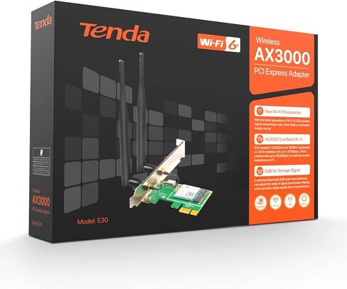 بطاقة Tenda AC1200 PCIe WiFi - بطاقة لاسلكية مزدوجة النطاق مع هوائيات قابلة للفصل 2 × 5dBi - بطاقة شبكة جيجابت - بطاقة PCI Express WiFi لألعاب سطح المكتب/الكمبيوتر الشخصي - تدعم نظام التشغيل Windows 10 (E12) in Kuwait