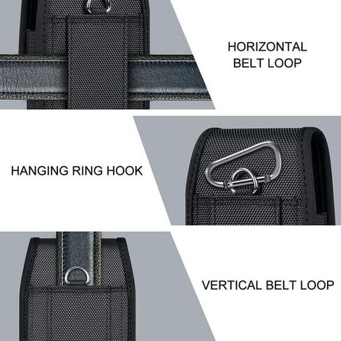 Cell Phone Holster for iPhone SE iPhone 8 7 6s Case with Belt Clip Phone Belt Holder for Men Women Pouch Carrying Cover (Fits Phone iPhone SE, 8 7 6s with Otterbox Case on) Black Nylon, Small in Saudi Arabia