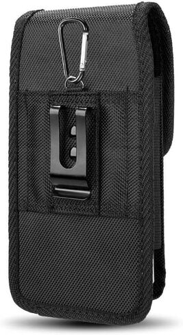 Cell Phone Holster for iPhone SE iPhone 8 7 6s Case with Belt Clip Phone Belt Holder for Men Women Pouch Carrying Cover (Fits Phone iPhone SE, 8 7 6s with Otterbox Case on) Black Nylon, Small in Saudi Arabia