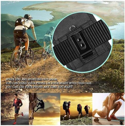 Cell Phone Holster for iPhone SE iPhone 8 7 6s Case with Belt Clip Phone Belt Holder for Men Women Pouch Carrying Cover (Fits Phone iPhone SE, 8 7 6s with Otterbox Case on) Black Nylon, Small in Saudi Arabia