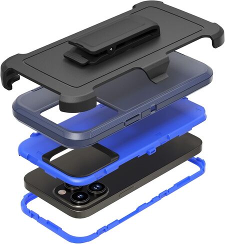 Rugged Phone Case for Apple iPhone 14 Pro Max, with Belt Clip Holster & Kickstand Heavy Duty Shockproof Protective Full Body Case Cover for iPhone 14 Pro Max 6.7 inch Phone (Black) in Kuwait