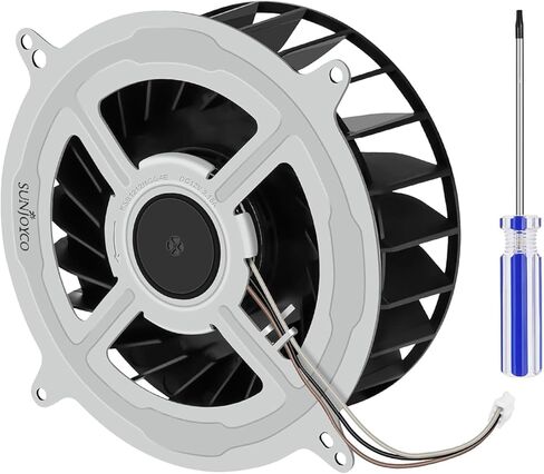 SUNJOYCO Internal Cooling Fan for PS5,Internal Cooler Fan Replacement KSB1212HGG4E 12V 2.15A 23 Blades Fan with T8 Screwdriver Open Tool Compatible with Sony Playstation 5 in Kuwait