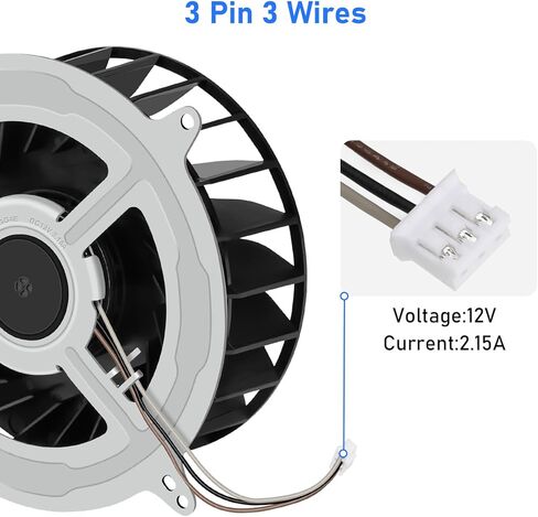 SUNJOYCO Internal Cooling Fan for PS5,Internal Cooler Fan Replacement KSB1212HGG4E 12V 2.15A 23 Blades Fan with T8 Screwdriver Open Tool Compatible with Sony Playstation 5 in Kuwait