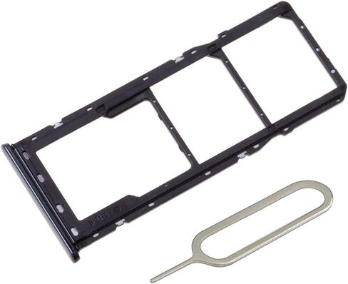 MMOBIEL DUAL SIM Card Slot Tray Holder Replacement Compatible with Samsung Galaxy A20 2019 - Incl. SIM Pin - Black in Saudi Arabia