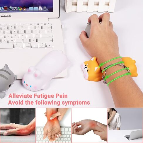 مسند معصم للفأر قطعتين بتصميم قطة لطيفة، مساند معصم صغيرة كاواي مريحة للفأرة، وسادة معصم مكتبية، وسادة معصم، دعم المعصم، مسند يد ناعم، مسند ذراع راحة اليد للكمبيوتر المحمول/الدراسة/الطالب/النساء in Kuwait