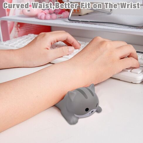 Wrist Rest for Mouse 2 pcs Cute Cat Design Mini Kawaii Ergonomic Mouse Wrist Rests Wrist Pad Desk Wrist Cushion Wrist Support Soft Hand Rest Palm Arm Rest for Computer Laptop/Study/Student/Women in Saudi Arabia