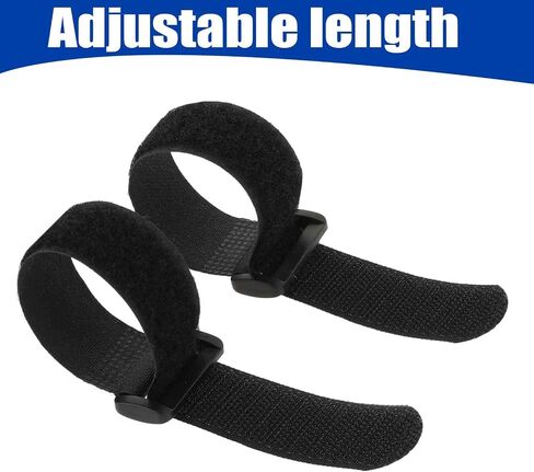 10Pcs Black Reusable Fastening Cable Straps, Reusable Fastening Hook and Loop Utility Cable Ties, Down Wraps Adjustable Cinch Straps, 1" x 8" in Saudi Arabia