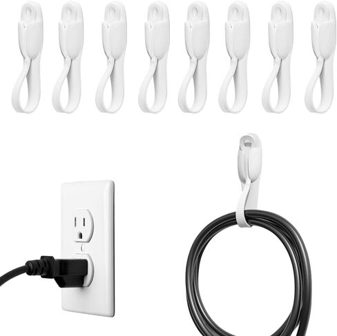 Self Adhesive Silicone Extension Cord Holders, Cord Organizer Charger Cable Management for Organizing Home Office Desk appliances TV Phone Car Wire, (3 Pack(Black,White,Grey)) in Saudi Arabia