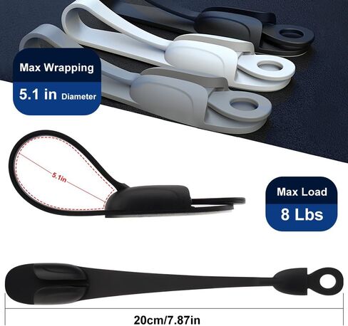 Self Adhesive Silicone Extension Cord Holders, Cord Organizer Charger Cable Management for Organizing Home Office Desk appliances TV Phone Car Wire, (3 Pack(Black,White,Grey)) in Saudi Arabia