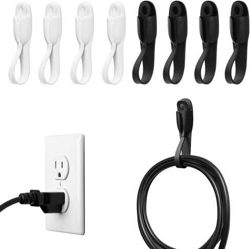 Self Adhesive Silicone Extension Cord Holders, Cord Organizer Charger Cable Management for Organizing Home Office Desk appliances TV Phone Car Wire, (3 Pack(Black,White,Grey)) in Saudi Arabia