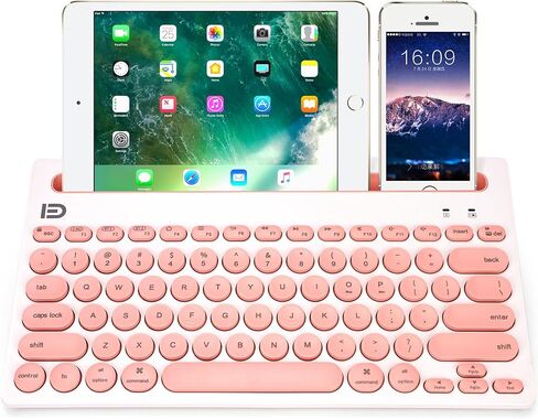 Wireless Keyboard, Dual Channel Multi-Device Universal Cute Wireless Bluetooth Keyboard Portable Slim with 20m Connection Distance for Tablet Smart Phone PC Windows Android iOS Mac (Black) in Saudi Arabia