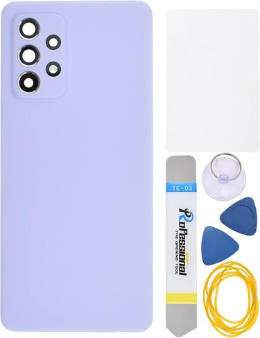 Awesome Violet Plastic Back Panel Cover Replacement for Samsung Galaxy A52 with Rear Camera's Frame Rear Camera's Glass Cover Pre-Install Adhesive and Installation Instruction Tool Kit in Saudi Arabia