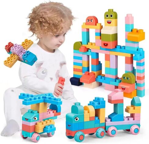 Soft Block Sets for Toddler Aged 2 3 4 5 6 Years Old.Preschool Toy for Early Childhood Education and I-Interactive.Toddler Block Toys with 101 Pieces and Storage Bag.Gift Ideas for Kids Age 18+ mouths in Kuwait