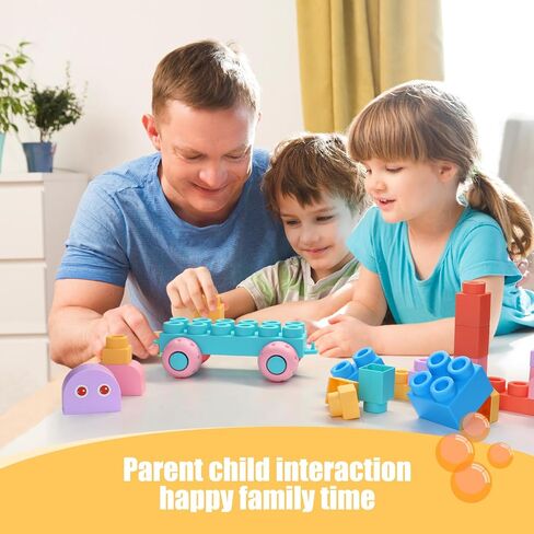 Soft Block Sets for Toddler Aged 2 3 4 5 6 Years Old.Preschool Toy for Early Childhood Education and I-Interactive.Toddler Block Toys with 101 Pieces and Storage Bag.Gift Ideas for Kids Age 18+ mouths in Kuwait