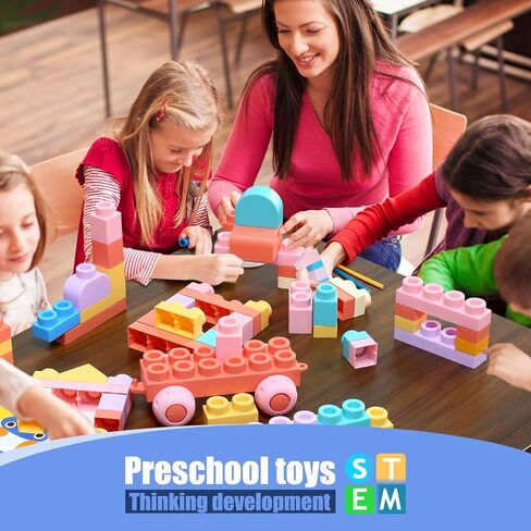 Soft Block Sets for Toddler Aged 2 3 4 5 6 Years Old.Preschool Toy for Early Childhood Education and I-Interactive.Toddler Block Toys with 101 Pieces and Storage Bag.Gift Ideas for Kids Age 18+ mouths in Kuwait