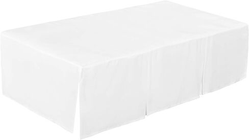 EVERYDAY KIDS White Pleated Crib Skirt; 100% Natural Cotton Nursery Crib Bedding Skirt for Baby Boys and Girls; Crib Dust Ruffle with Split Corners for Easy On and Off, 14 Inch Drop in Kuwait