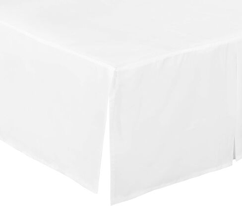 EVERYDAY KIDS White Pleated Crib Skirt; 100% Natural Cotton Nursery Crib Bedding Skirt for Baby Boys and Girls; Crib Dust Ruffle with Split Corners for Easy On and Off, 14 Inch Drop in Kuwait