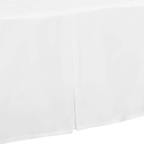 EVERYDAY KIDS White Pleated Crib Skirt; 100% Natural Cotton Nursery Crib Bedding Skirt for Baby Boys and Girls; Crib Dust Ruffle with Split Corners for Easy On and Off, 14 Inch Drop in Kuwait