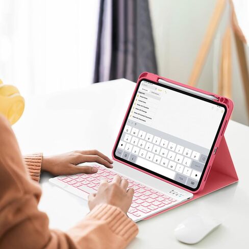 حافظة لوحة مفاتيح Supveco لجهاز iPad الجيل العاشر 10.9 بوصة مع حامل قلم رصاص - [زوايا عرض متعددة]، غطاء لوحة مفاتيح قابل للطي بإضاءة خلفية لاسلكية قابلة للفصل لجهاز iPad الجيل العاشر 2022 - أسود in Kuwait