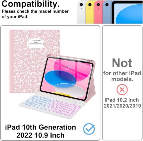 Supveco Keyboard Case for iPad (A16) 11th/10th Generation 11&10.9 Inch in Kuwait