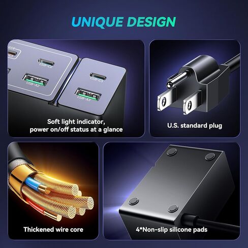 محطة شحن كتلة شاحن USB C: مركز شحن 8 منافذ بقوة 160 وات لأجهزة متعددة - شاحن GaN Brick بحد أقصى 65 وات للطاقة لجهاز MacBook Pro Air DELL HP iPhone iPad Galaxy S24-2000W Max AC للسفر المنزلي in Saudi Arabia