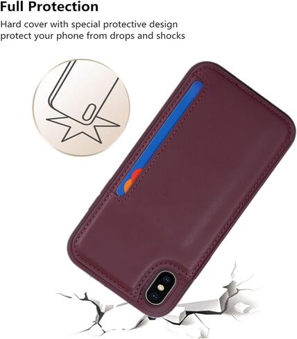 iCoverCase Compatible with iPhone XR Case with Card Holder, Wallet Phone Case for Women Men RFID Blocking PU Leather Protective Case 6.1 Inch (Beige) in Saudi Arabia